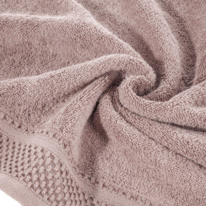 Eurofirany Carlo Bath Towel Set Hand Towel Sauna Towel Pattern - Absorbent, 100% Cotton 580g/m, Pack of 3 and 6, Light Pink, 50 x 90 cm, 6