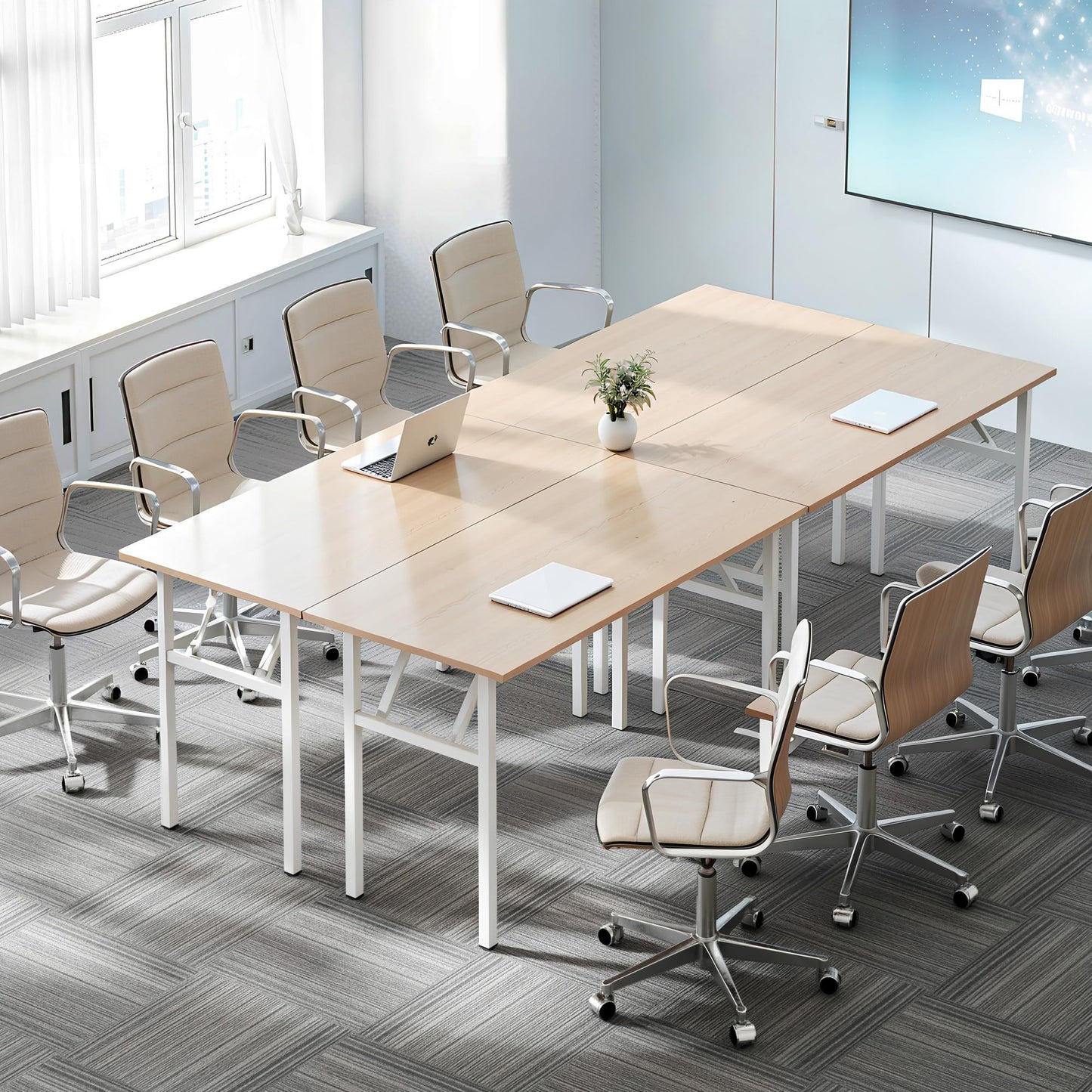 sogesfurniture: Folding Desk 100 x 60 cm, Computer Table, Office Desk, Computer Table, Office Table, Conference Table, Foldable for Home, Office