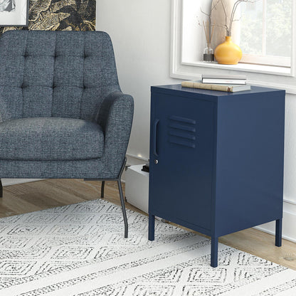 DHP Furniture Bradford Metal Locker End Table Navy, 39x37x68cm (DxWxH)