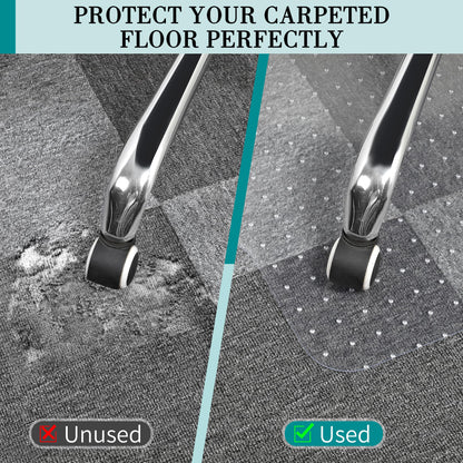 BesWin Office Chair Mat for Carpet, 120 x 150 cm Transparent Plastic Carpet Protector for Low Pile Carpets