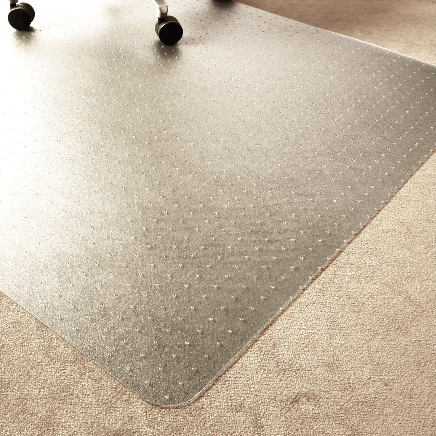 Marvelux 120 x 130cm (47" x 51") Large Durable Eco Friendly Office Chair Mat for Low and Standard Pile Carpets, Rectangular Clear Enhanced Polymer