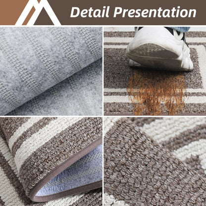 COSY HOMEER Kitchen Rugs 2 Pieces, 61x90cm+61x152cm, Absorbent and Stain-Resistant Kitchen Mats Non-Slip, Machine Washable Kitchen Runners Floor Mat