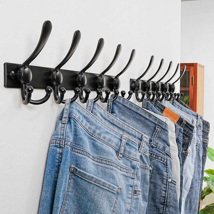 Dseap Coat Rack Wall Mount, Heavy Duty 2.5mm Base vs Flimsy 1mm, Double-Thick Solid Anti-Snap Hooks
