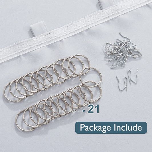 PONY DANCE Thermal Lining Curtain Pair - Blackout Insulated Tab Top Curtains for Bedroom, Apartment Office, Versatile Curtains with Hooks and Rings,