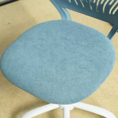 FurnitureR Ergonomic Adjustable Height Turner Rolling Computer Executive Chair for Home Office Study Pale Blue, Metal Plastic, 38CM x39CM x75-85CM