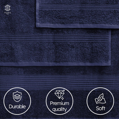 HomeBurg Luxe Set – Washcloths (30 x 30cm), Hand Towels (40 x 70cm) & Bath Towels (65 x 137 cm) – 100% Cotton, Soft, Absorbent, Easy Care, Versatile