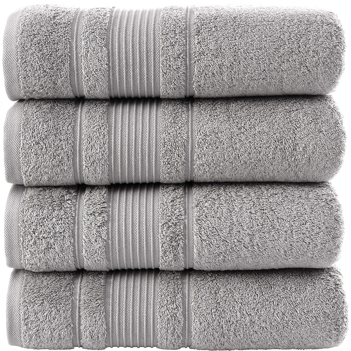Qute Home 4-Piece Bath Towels Set, 100% Turkish Cotton Premium Quality Towels for Bathroom