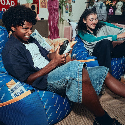 icon Greggs Gaming Bean Bag Chair, Water Resistant Fabric, Beanbag for Indoor and Outdoor Use with Filling Included, Novelty Gifts, Bedroom