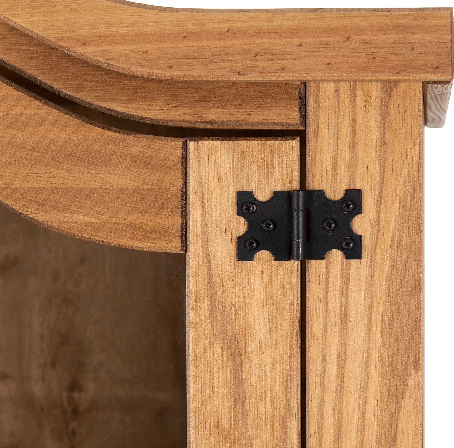 Seconique Corona 2 Door 2 Drawer Glass Display Unit,Distressed Waxed Pine
