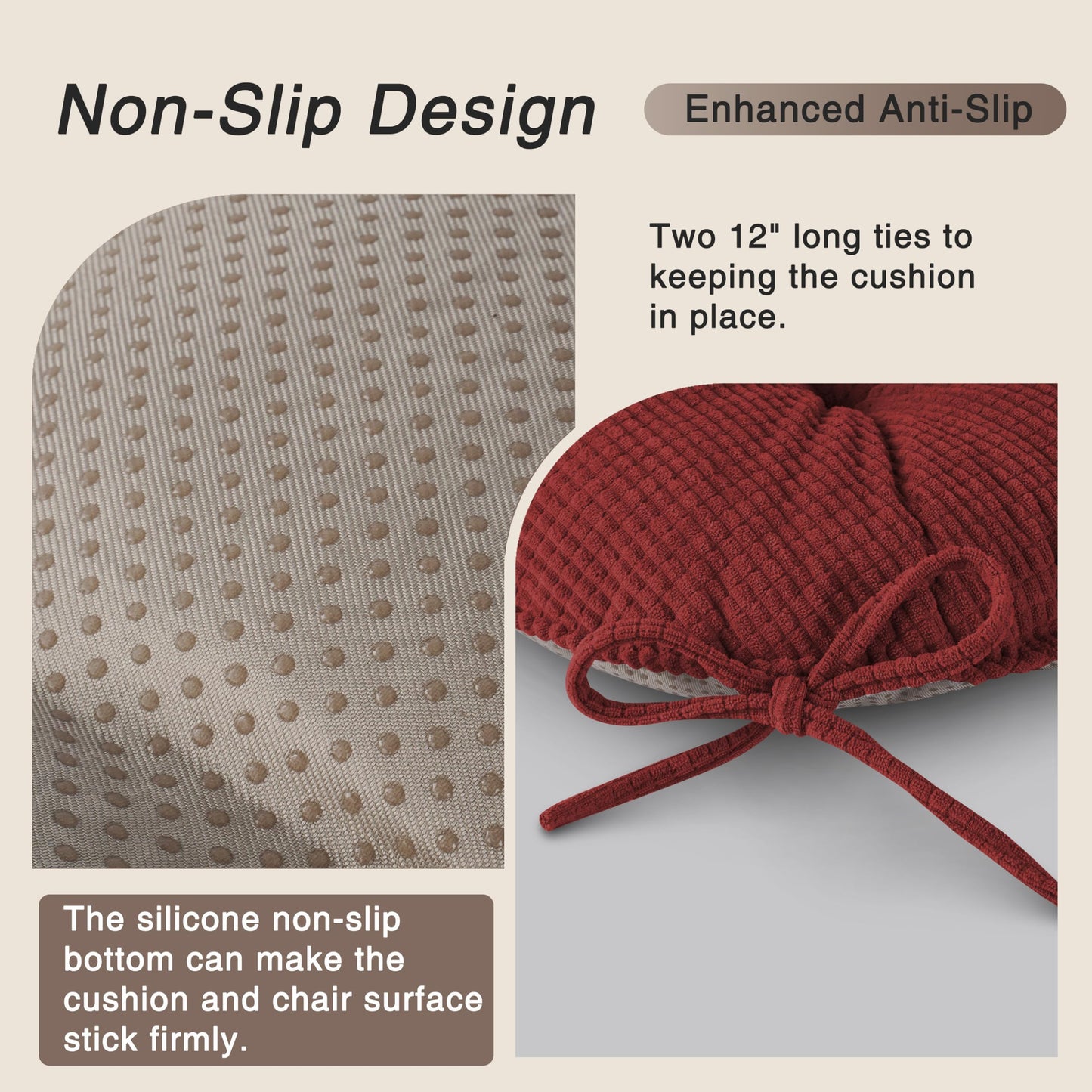 OVOV Seat Cushions for Dining Chairs 18 Inch Seat Pads Set of 1