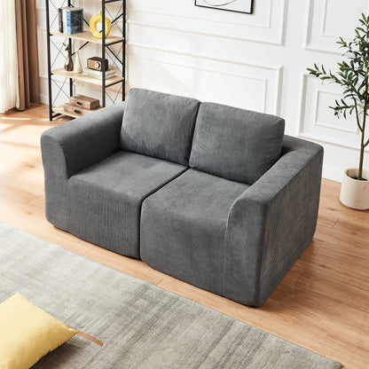 Panana Modular Sectional Sofa with Removable Chaise, Corner Sofa Lounge Sofas For Living Room, No Assembly Required (Grey, 2 Seater)