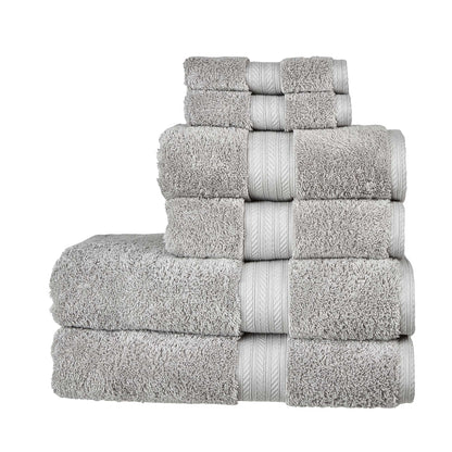 Christy Renaissance 6 Piece Towel Set | Dove Grey | 100% Egyptian Cotton Pile | Luxuriously Soft and Super Absorbent | 675 GSM