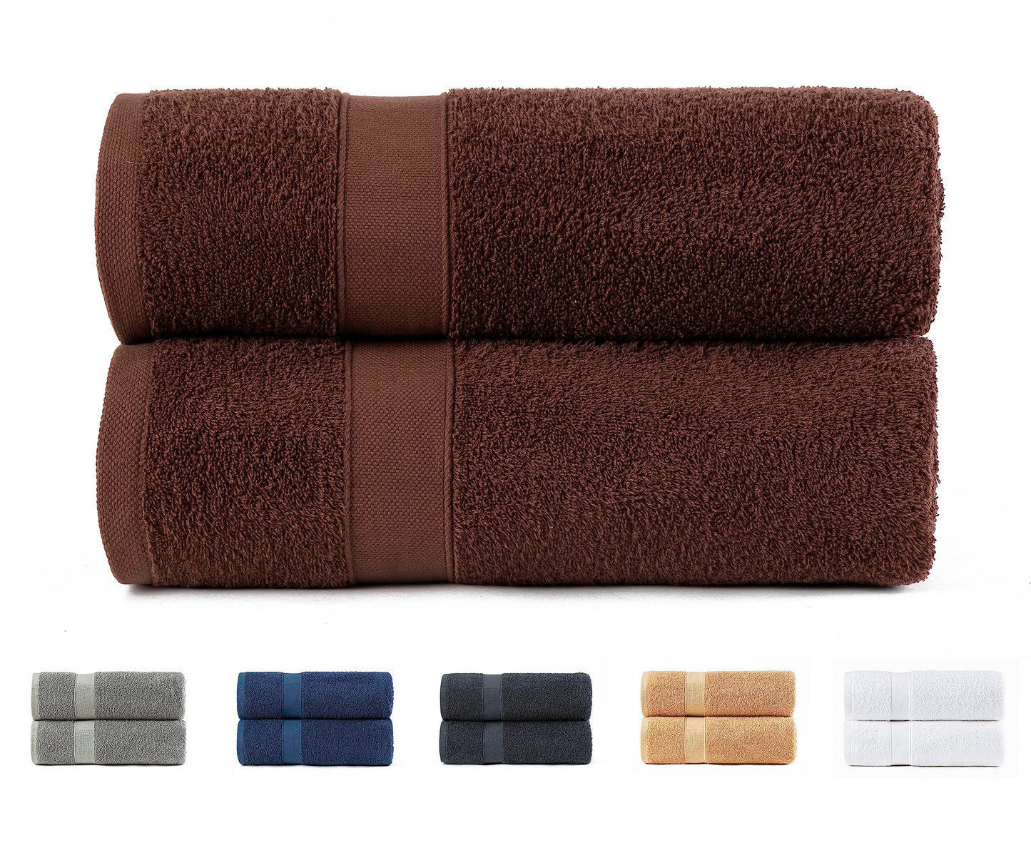 Todocama Set of 2 Shower Towels, 100% Cotton 550 gsm Extra Soft, Highly Absorbent and Quick Drying, 70 x 140 cm, Chocolate Colour.