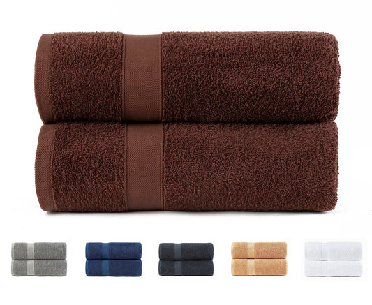 Todocama Set of 2 Shower Towels, 100% Cotton 550 gsm Extra Soft, Highly Absorbent and Quick Drying, 70 x 140 cm, Chocolate Colour.