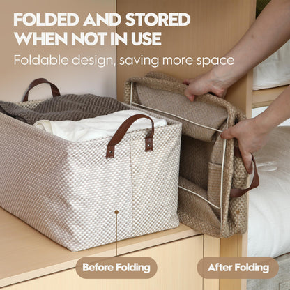 Sea Team Square Jute Structured Storage Basket with Frame Support