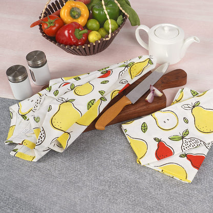 FINGERCRAFT Kitchen Dish Towels, 100% Natural Cotton, Set of 6 Multi-Purpose Kitchen Towels, Very Soft, Highly Absorbent