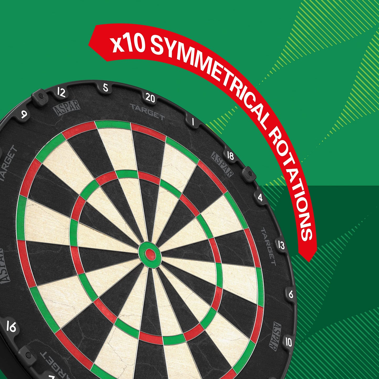 Target Darts Aspar Dart Board | Steel Tip Dartboard with Self Recovering Sisal Bristles & Rotational Score Ring | Thin Wire Regulation Competition