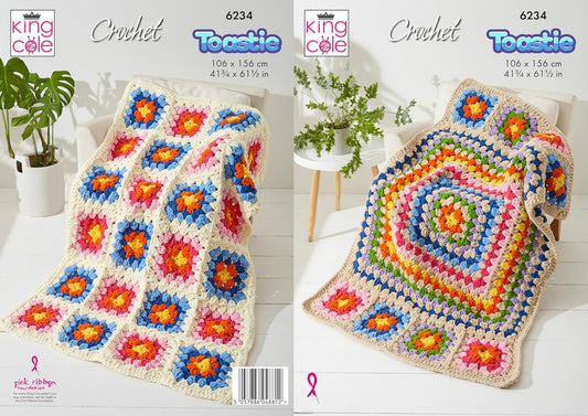 King Cole Toastie Crochet Pattern - 6234 Blankets