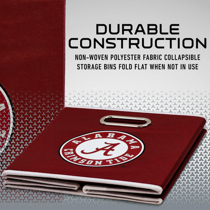 Franklin Sports NCAA Alabama Crimson Tide Collapsible Storage Bin - Made to Fit Storage Bin Shelf Organizers - 10.5" x 10.5"