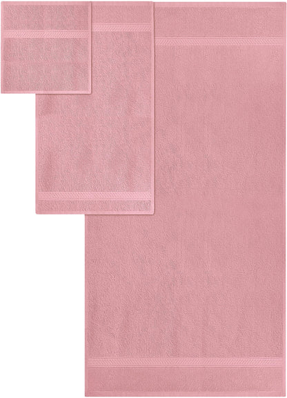 Utopia Towels 8 Piece Towel Set - 2 Bath Towels, 2 Hand Towels and 4 Washcloths Cotton Hotel Quality Super Soft and Highly Absorbent (Dusty Pink)
