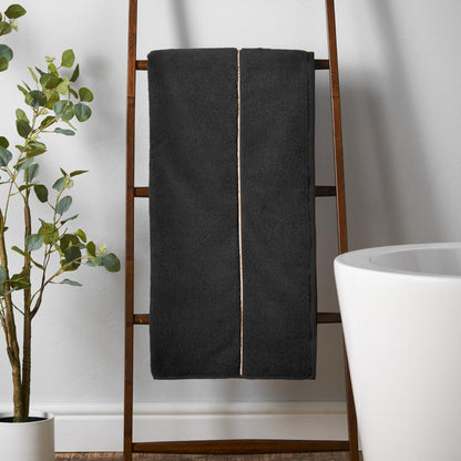 Bianca Zero Twist Satin Stitch Cotton 100x150cm Bath Sheet Black