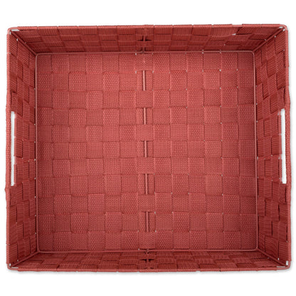 DII Woven Nylon Trapezoid Storage Bin, for Home, Office, Closets, & Everyday Storage Needs, Rust, Tray