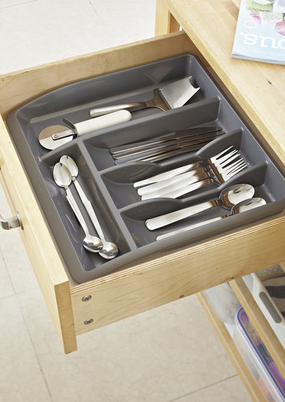 Addis 510855 Plastic Drawer Organiser, Metallic, 40 x 38.5 x 6 cm