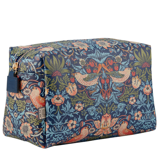William Morris at Home Wash Bag, Large Blue Toiletry, Cosmetic or Makeup Organiser, Beauty Essentials, Zip Closure, Travel Size, Vegan and Cruelty