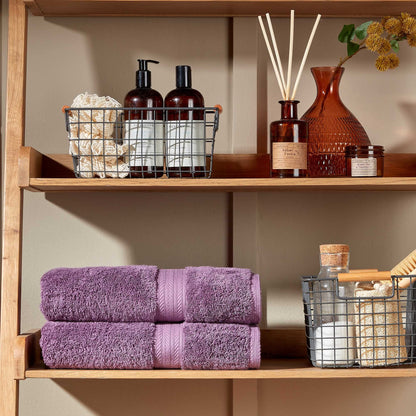 Christy Renaissance 6 Piece Towel Set | Berry Purple | 100% Egyptian Cotton Pile | Luxuriously Soft and Super Absorbent | 675 GSM