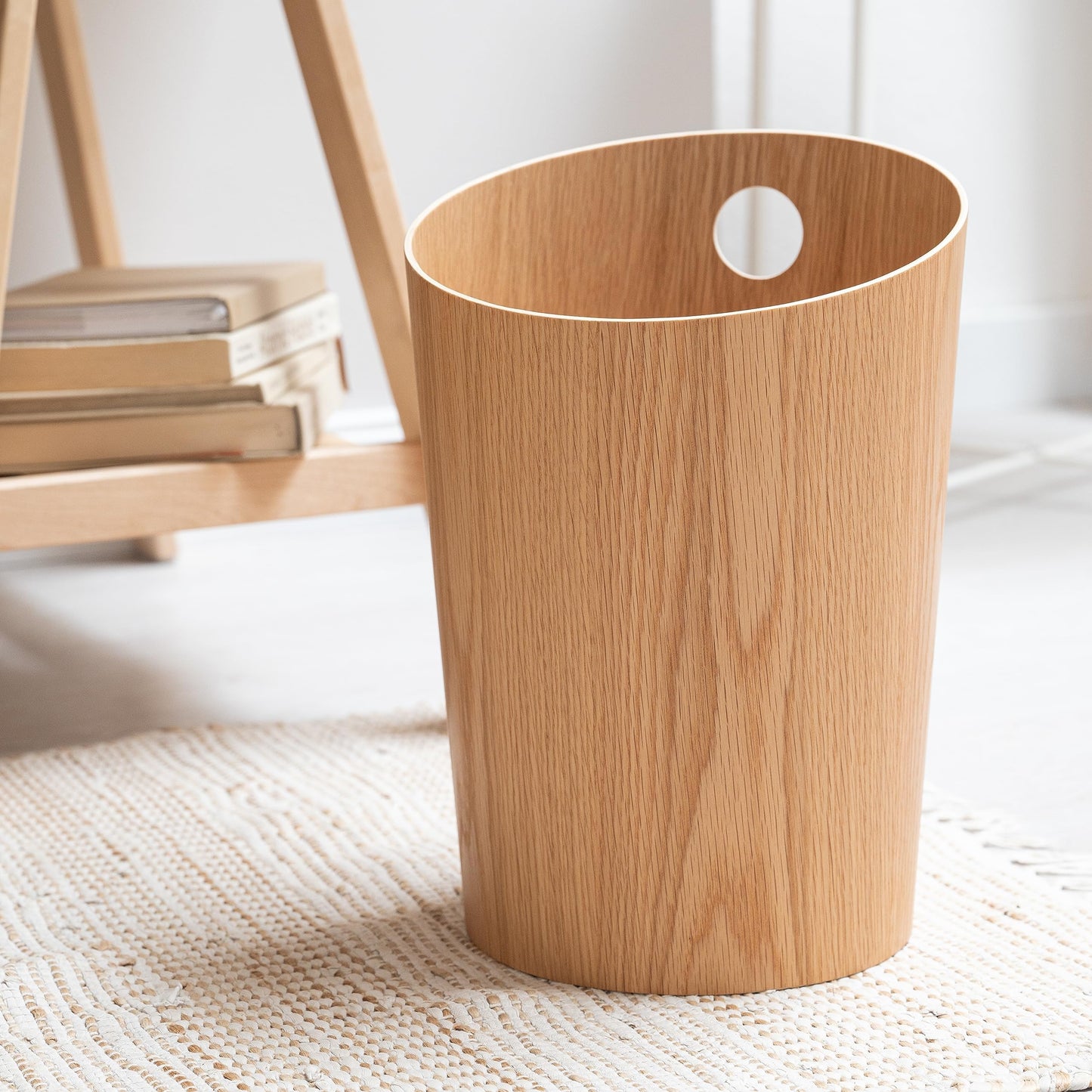 Kazai. Design Paper Bin 'Bennet' | Unique Waste Paper Basket for Office, Bedroom, Children's Room, and More | Office Bin Made of Real Wood Veneer |