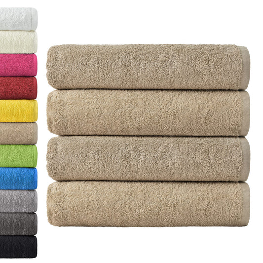 NatureMark 4-Piece Large Towel Set - 100% Cotton, Soft, Absorbent and Durable Bath Towels for Home, Spa, Gym - 70 x 140 cm, Sand/Beige