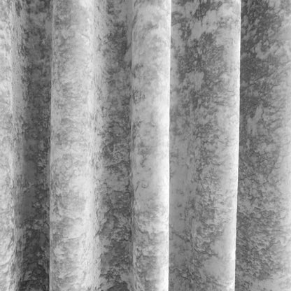 Catherine Lansfield Crushed Velvet 66x90 Inch Lined Eyelet Curtains Two Panels Silver Grey