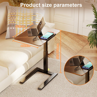 ETHU Compact Overbed Table with Tilting Tabletop 20-29.7"