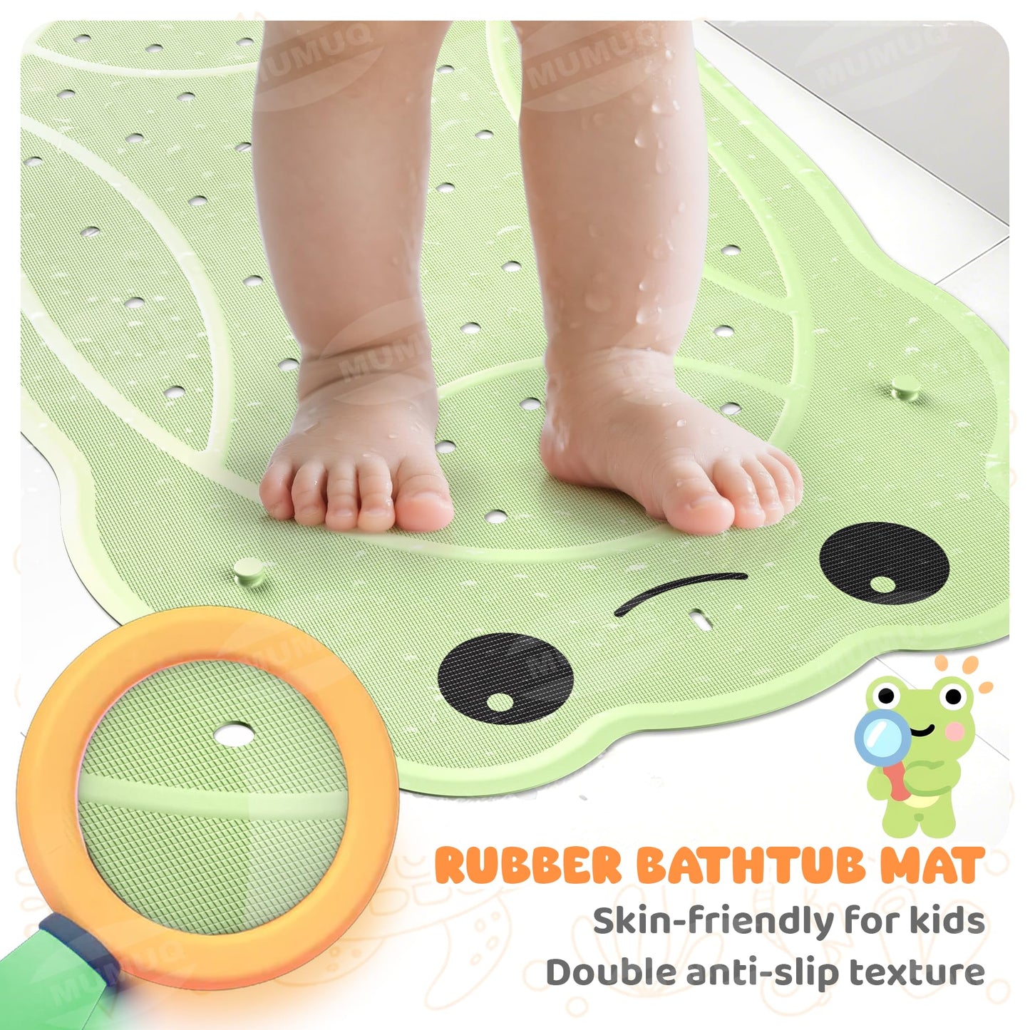 Baby Bath Mat for Tub Non Slip 76 x 45 cm Soft Rubber Shower Mat for Kids