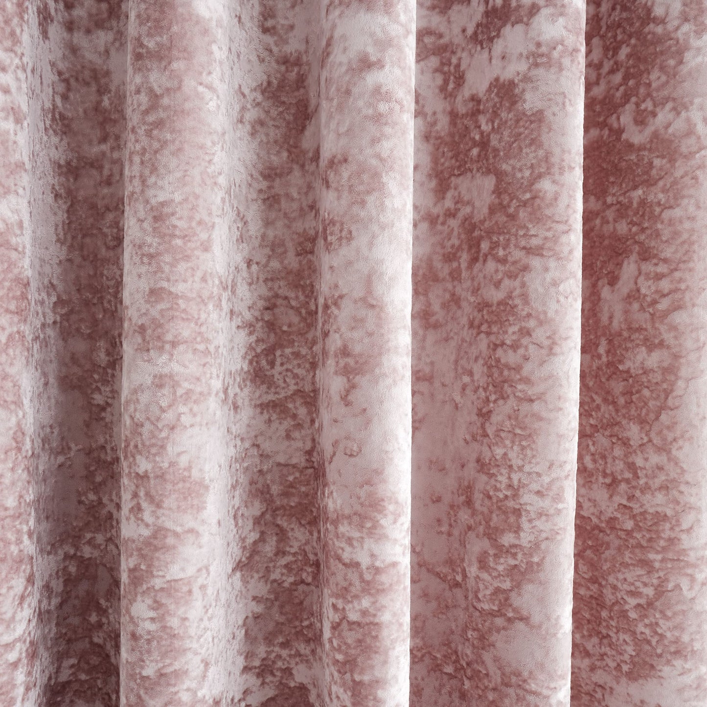 Catherine Lansfield Crushed Velvet 90x90 Inch Lined Eyelet Curtains Two Panels Blush Pink