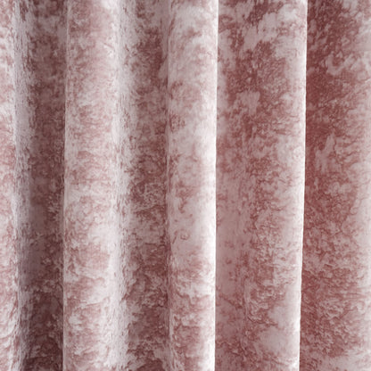 Catherine Lansfield Crushed Velvet 90x90 Inch Lined Eyelet Curtains Two Panels Blush Pink