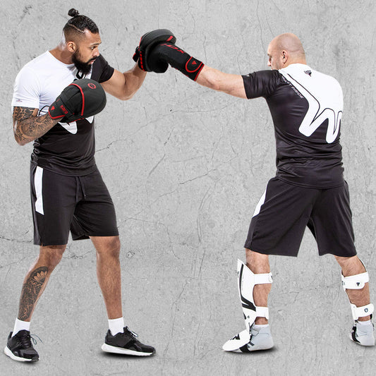 RDX Boxing Pads Curved Focus Mitts, Maya Hide Leather KARA Hook and jab Training Pads, Adjustable Strap Ventilated, MMA Muay Thai Kickboxing Coaching