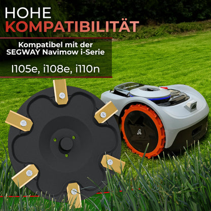 3DHerb 6 Blade Discs Compatible with Segway Navimow Robotic Lawnmower i105E, i108E & i110n - Premium Mower Disc Made of Fibreglass Reinforced Plastic
