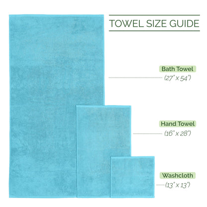 Elegant Comfort 100% Turkish Cotton Corduroy Ribbed Luxury Bath Towels 6-Piece Set, Premium Feel - Quick Dry, Highly Absorbent