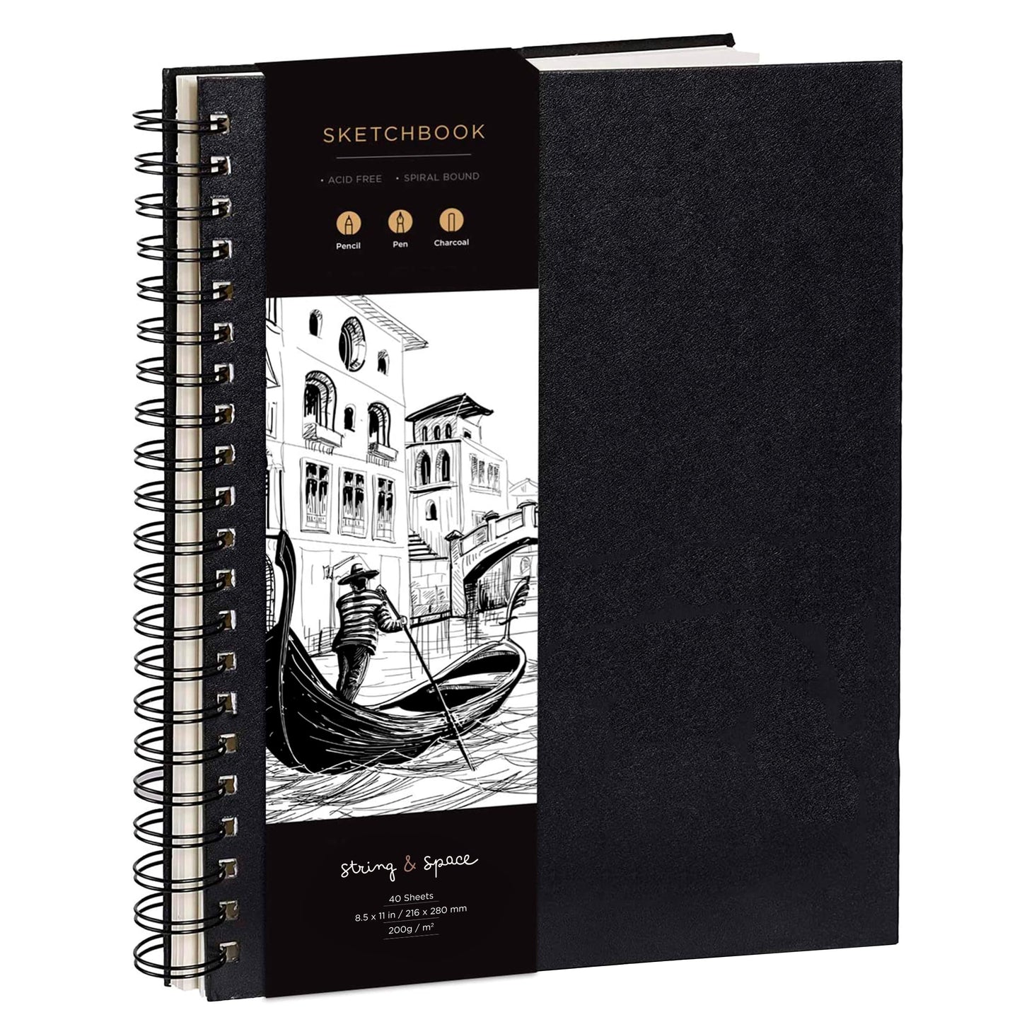 A4 Hardcover Drawing Book - Extra Thick Paper (200 GSM) - Spiral Bound for Kids and Professionals for Drawing and Sketching - 21 x 29 cm, 40 Sheets /