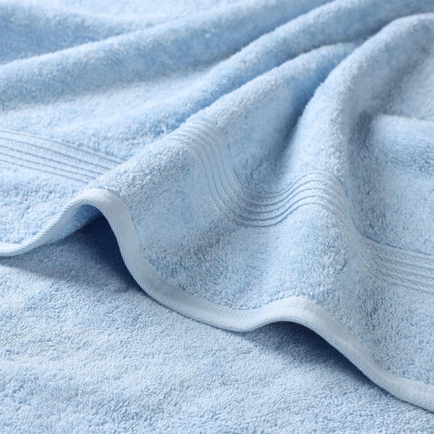 Superior Collection 100% Premium Long-Staple Combed Cotton 3-Piece Towel Set, Light Blue