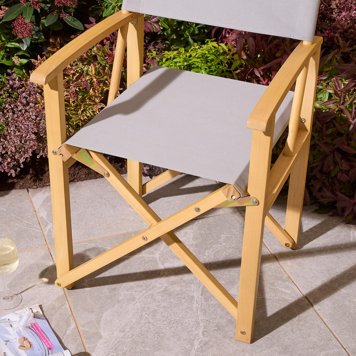 Rowlinson Ascot Folding Directors Chair - Slate Grey