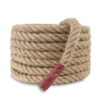 EMEKIAN 20mm Natural Thick Jute Rope, 15M Twisted 4 Strand Fiber Hemp Rope, Strong Jute Twine String for Gardening, Craft, Bundling, Camping,