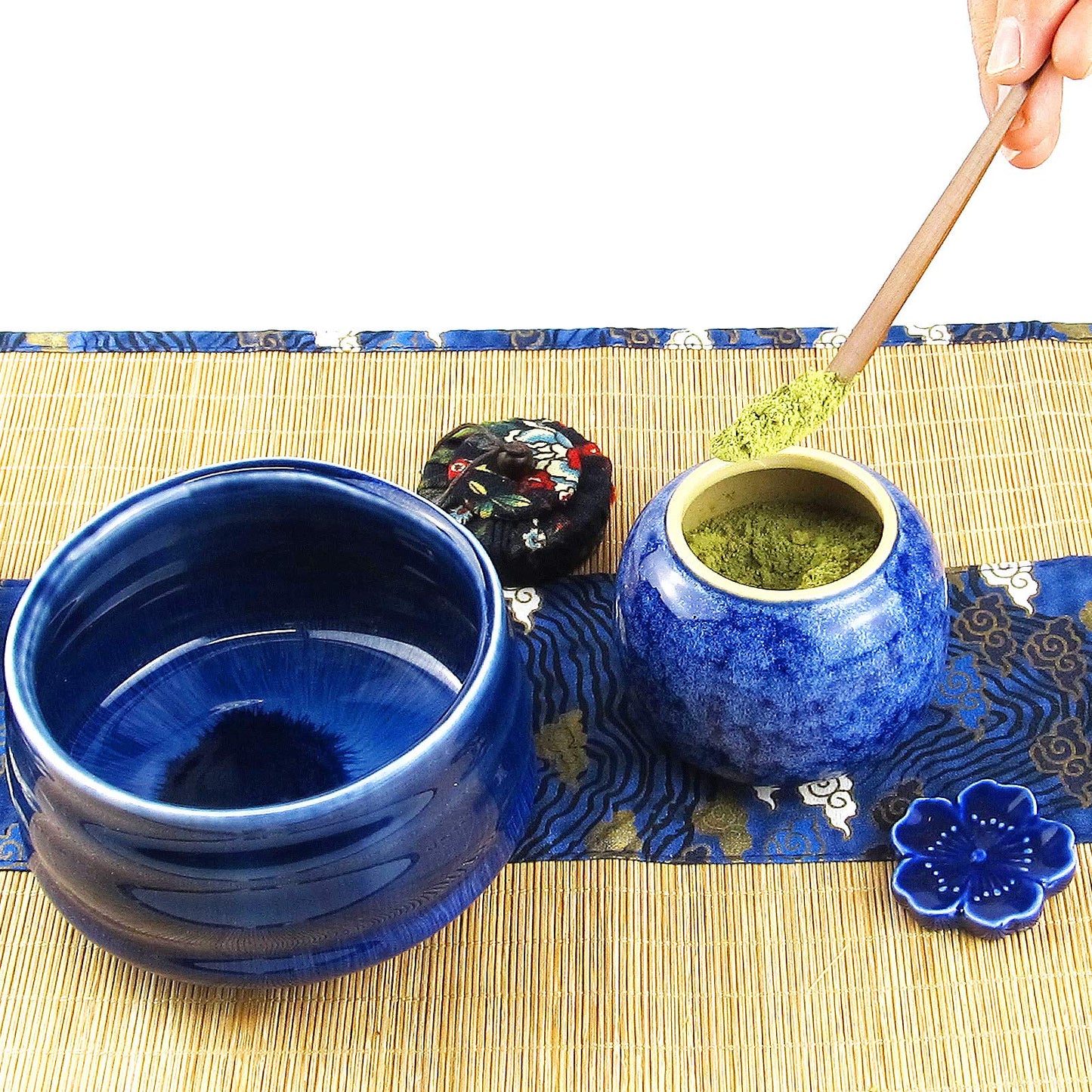 Artcome 12Pcs Japanese Matcha Tea Set, Matcha Bowl, Matcha Whisk, Whisk Holder, Traditional Scoop, Bamboo Brush and Bamboo Screen Handmade Matcha