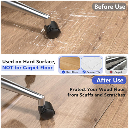 BesWin Office Chair Mat for Hard Floors, 120x150cm Clear PVC Hard Floor Protection Mat, Non-Slip Hardwood Floor Chair Mat