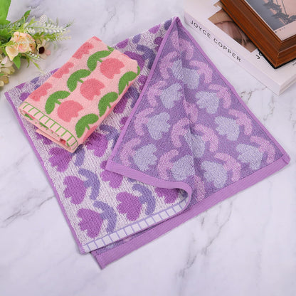 sourcing map 4 Pcs Bathroom Hand Towels Pink Soft Absorbent Face Towels Cotton Wash Cloths 13 x 29 Inch Kitchen Hand Towels for Bathroom Gym Drying