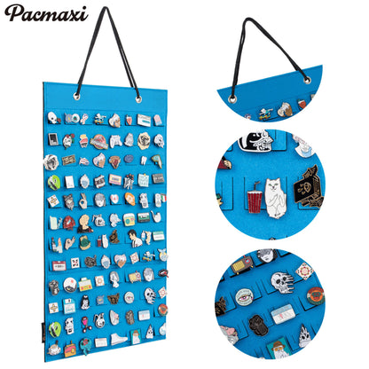 PACMAXI Hanging Brooch Pin Organizer, Display Pins Storage Case, Brooch Collection Storage Holder, Holds Up to 96 Pins.(Not Include Any Accessories)