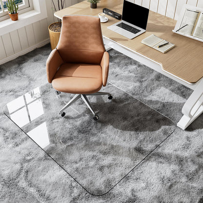 WASJOYE Office Chair Mat for Carpet/Hardwood Floor, 90x120cm Heavy Duty Chair Mat, PET Floor Protector for Office Chair, 1/5" Thick Flat Packaging