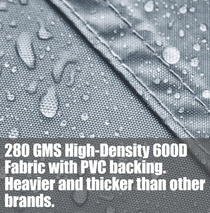 Kingsbridge Cube Garden Furniture Cover, 135cm, 600D Heavy Duty Fabric, Double Stitching, Waterproof, Anti UV, Breathable, Rip Proof, Grey Outdoor