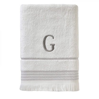 SKL Home Bath Towel, G, Cotton, White, 28x54